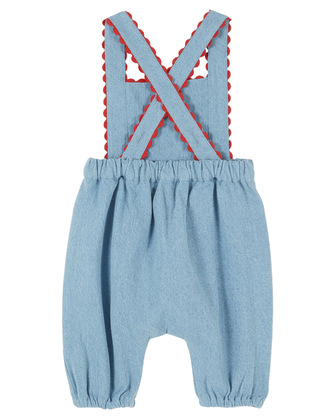 AE215 BABY DENIM EMBROIDERED JUMPSUIT - BLEU DELAVE