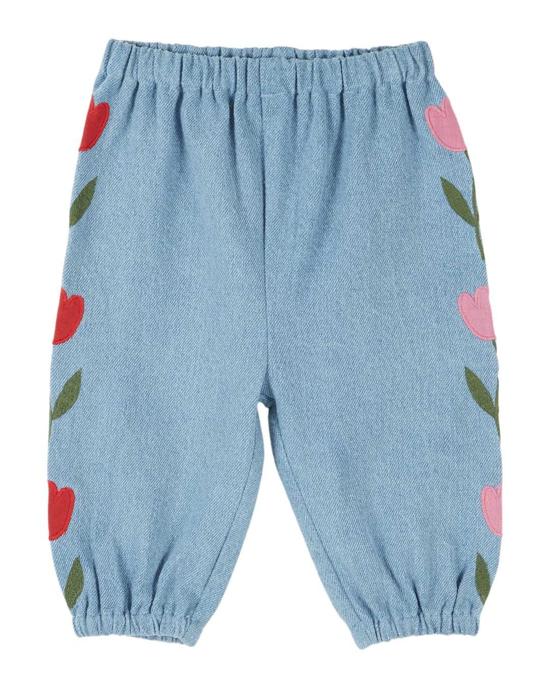 AE217 EMBROIDERED TULIPS SIRWAL PANT - BLEU DELAVE