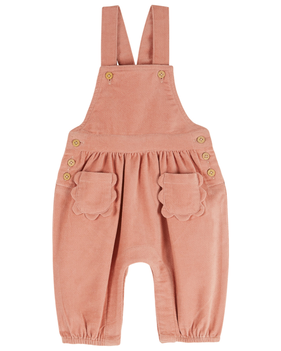 AE219 CORDUROY FLOWER POCKET JUMPSUIT - SAKURA