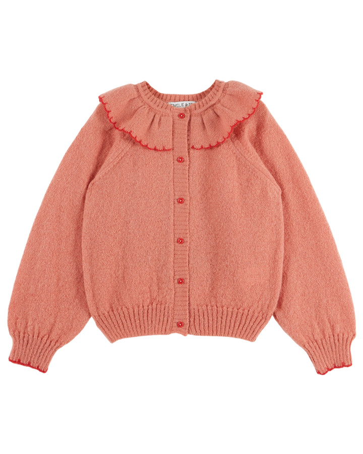 AE230 PLACED JACQUARD CARDIGAN - BLUSH
