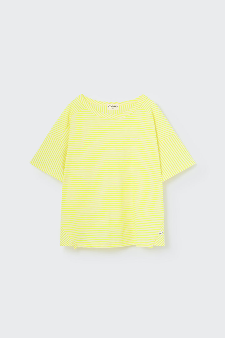 ALANK276S5-ORGANIC SLUB STRIPED T-SHIRT-neon yellow