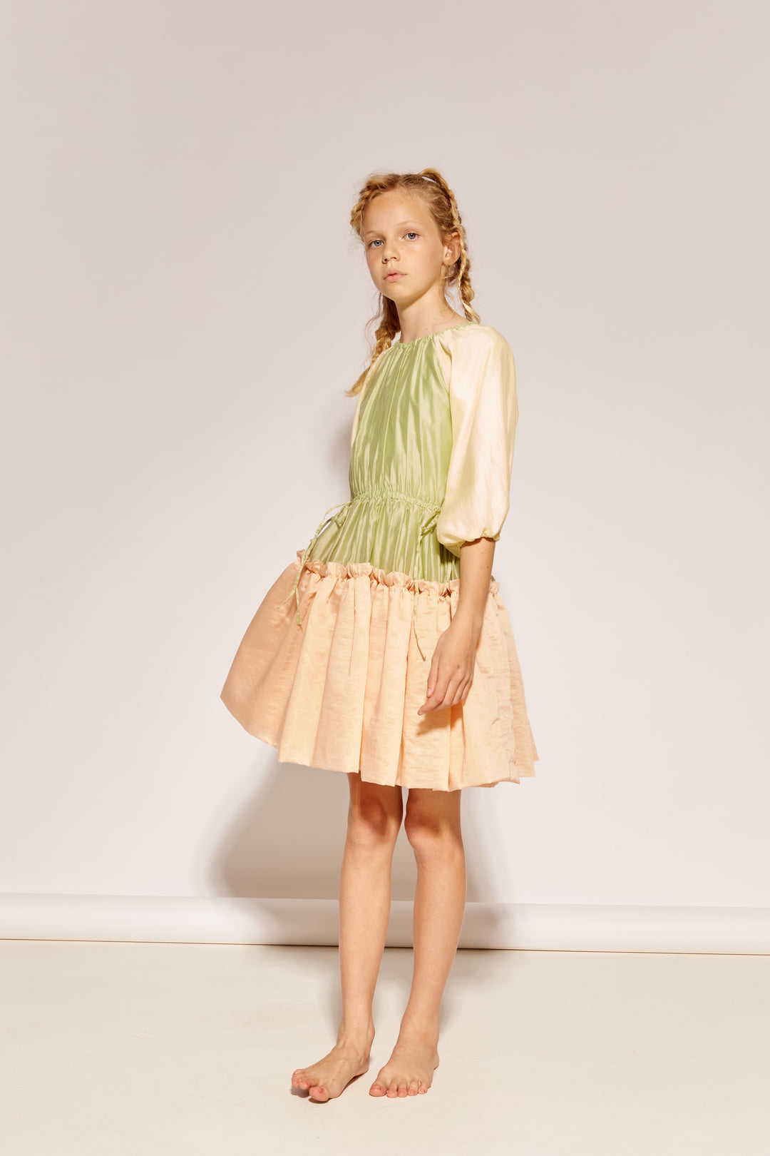 A SEAT AT THE TABLE DRESS - PISTACHIO  ROSEWATER