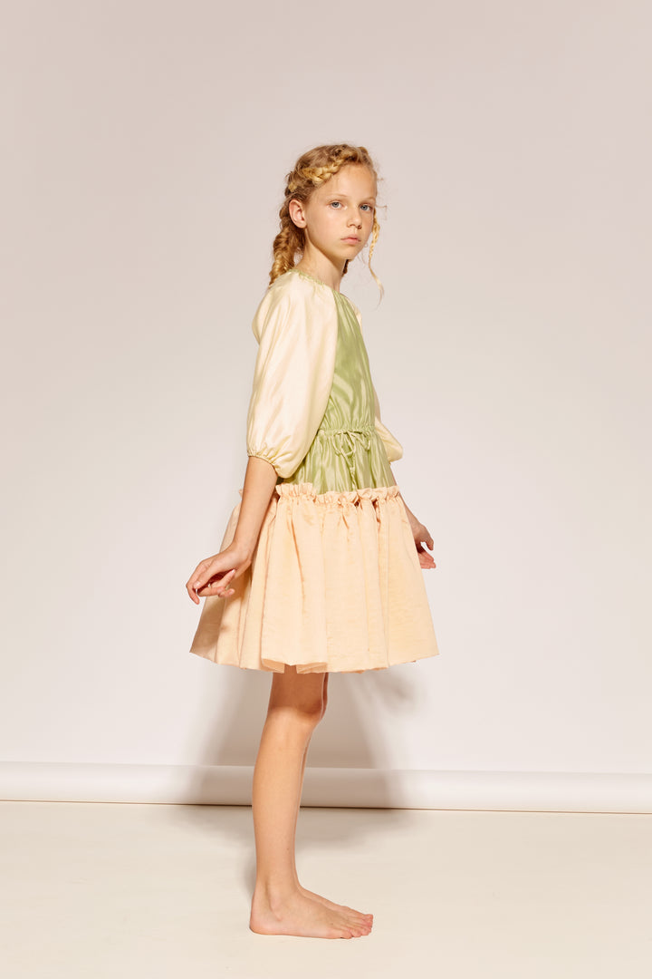 A SEAT AT THE TABLE DRESS - PISTACHIO  ROSEWATER