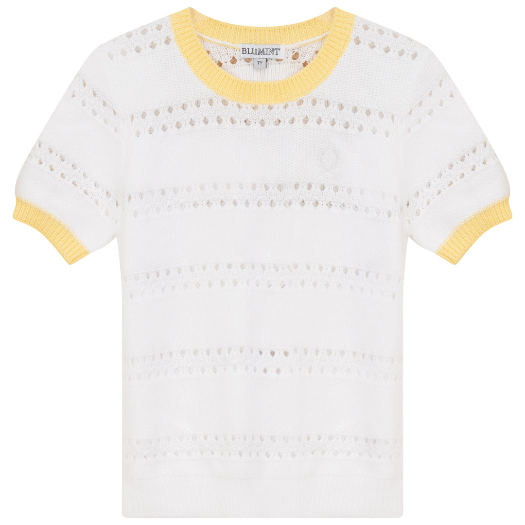 AST-CROCHET TOP-WHITE/LEMON