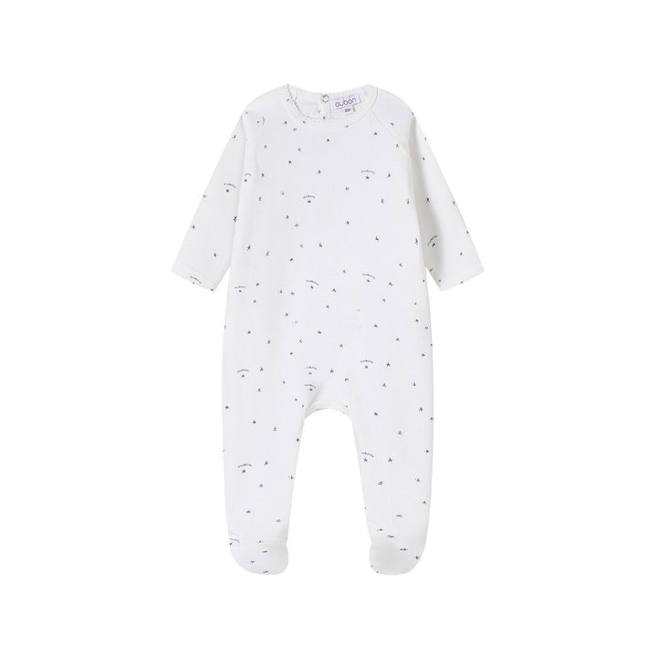 AW234-FOOTIE/HAT LOGO AND STAR PRINT - BLUE