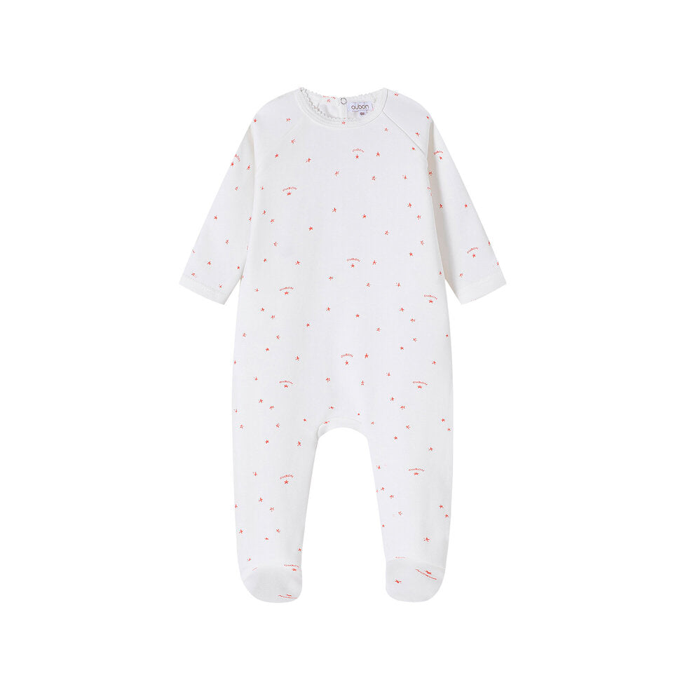 AW235-FOOTIE LOGO AND STAR PRINT - PINK