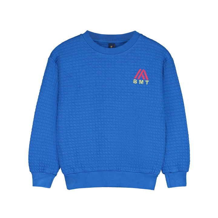 SWQU-SWEATSHIRT QUILTED BMT EMBRO-Fresh blue