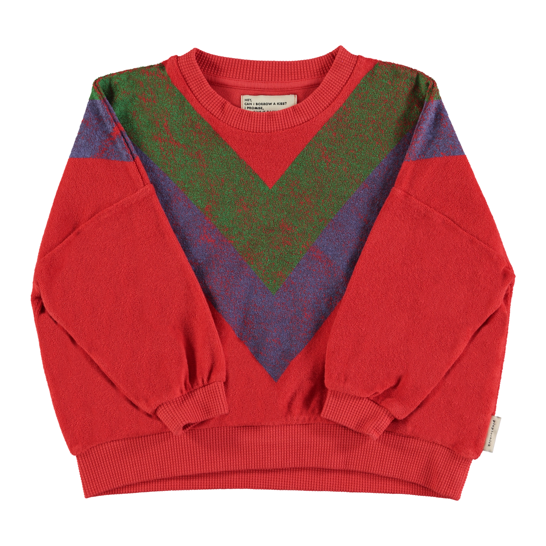 AW24.JRS2407- Red w/ multicolor triangle print