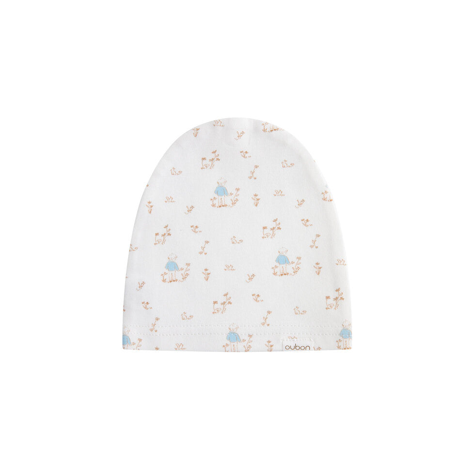 AW240-FOOTIE/HAT FOREST PRINT - BLUE
