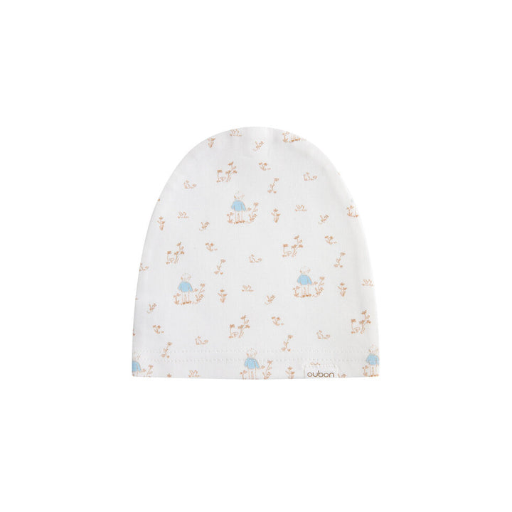 AW240-FOOTIE/HAT FOREST PRINT - BLUE