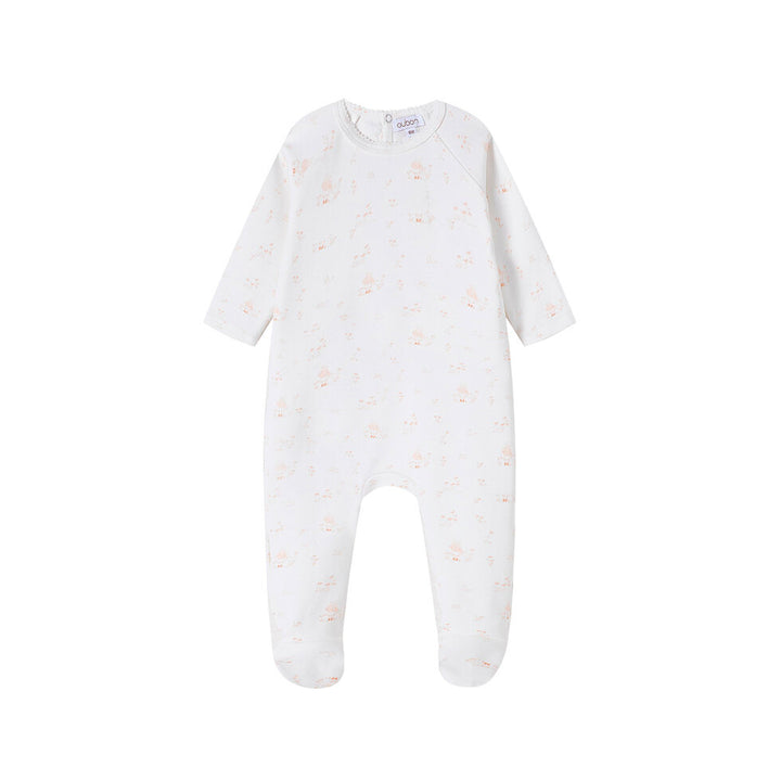 AW241-FOOTIE/HAT FOREST PRINT - PINK