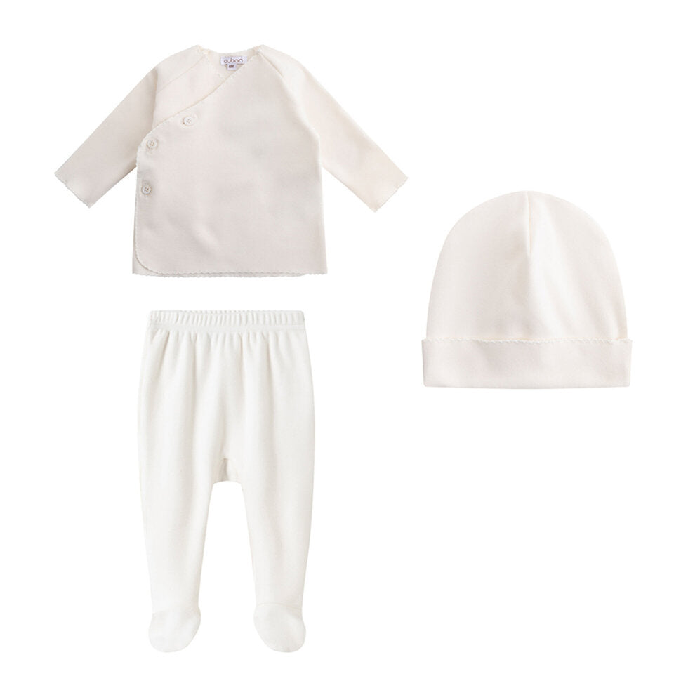 AW250-SWEAT SET PICOT TRIM WRAP SET - IVORY