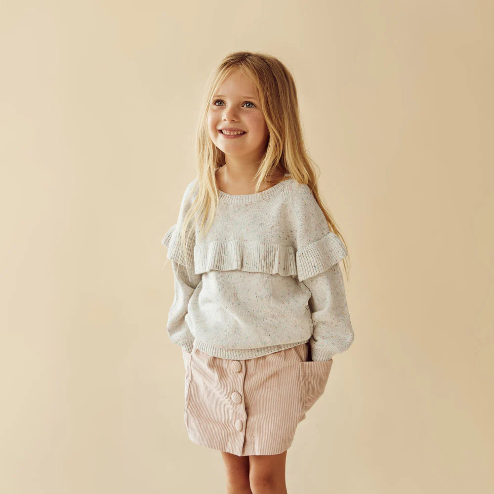 Hundreds and Thousands Organic Knitted Ruffle Jumper