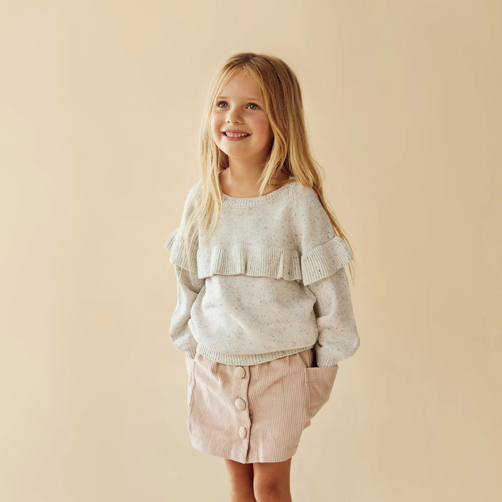 Hundreds and Thousands Organic Knitted Ruffle Jumper