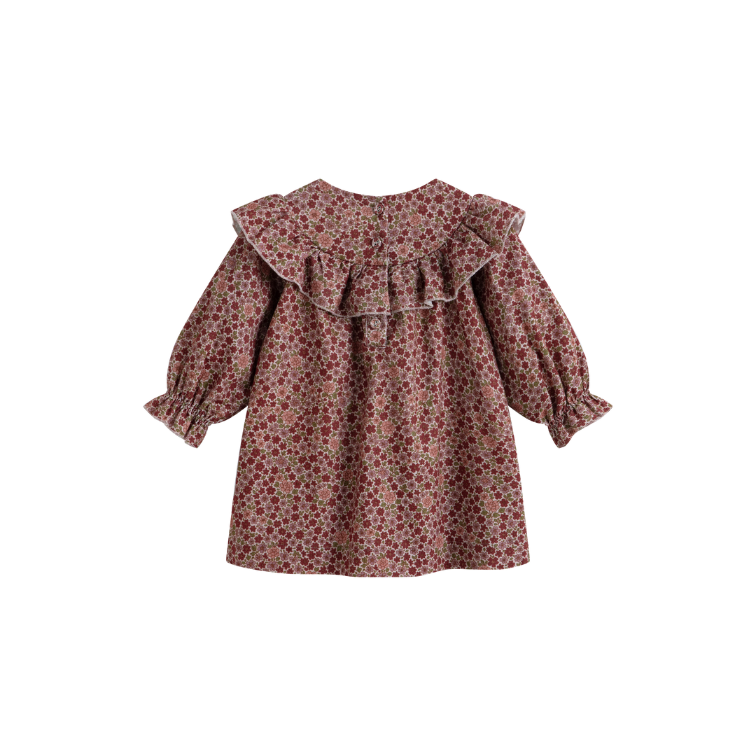Emma Baby Dress Burgundy Flower