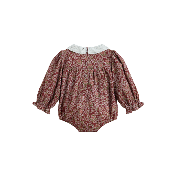 Frances Romper Burgundy Flower