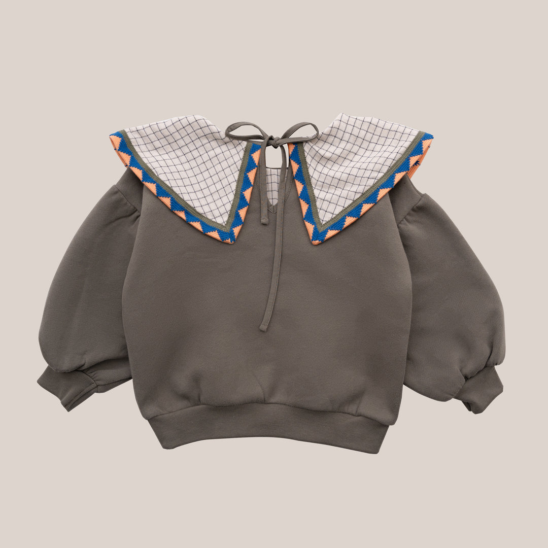 ADELE COLLAR SWEATSHIRT-Moss Green