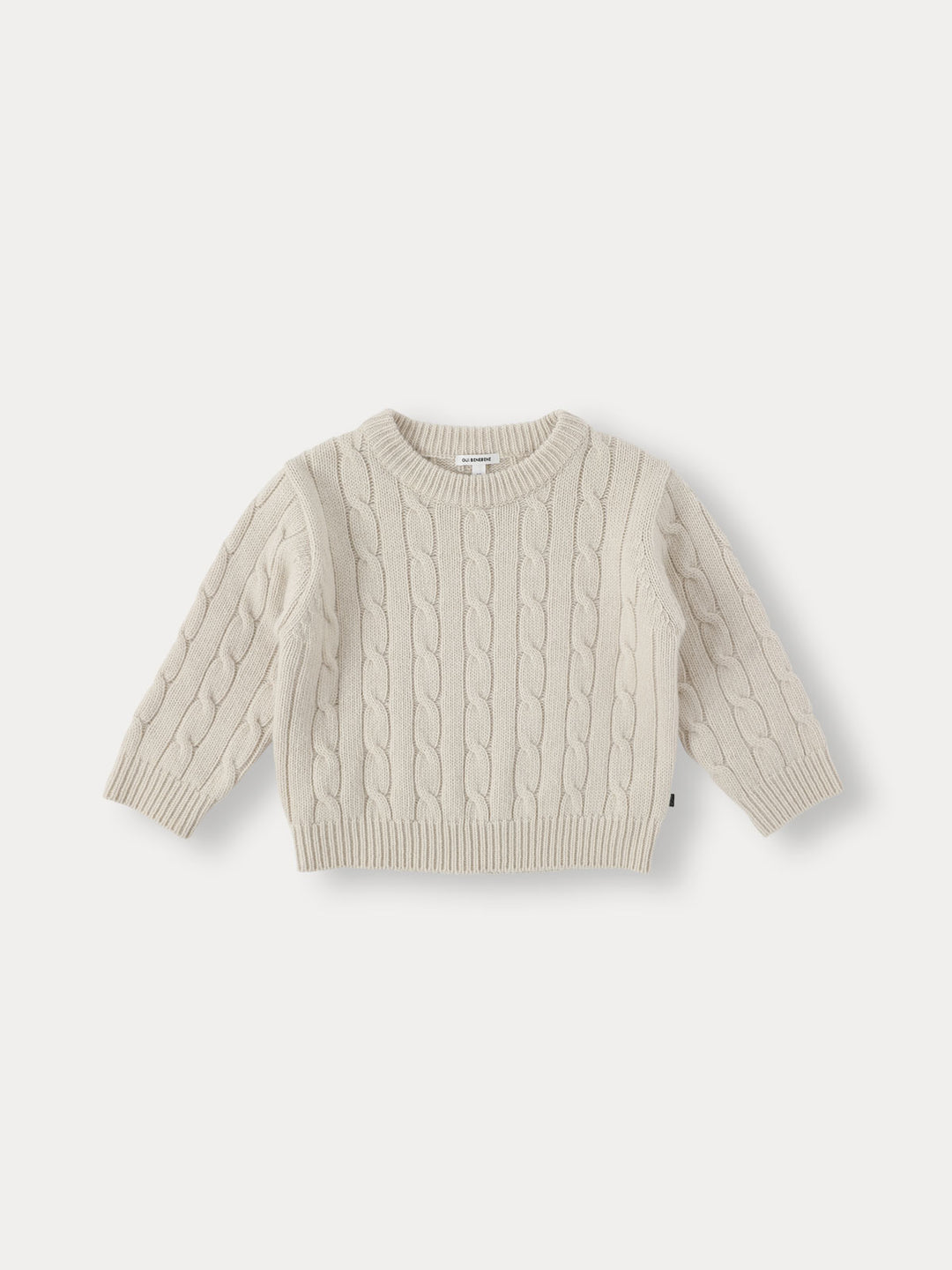 Cable Wool Knit Pullover-ecru