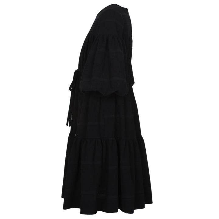 ANGELINA DRESS-BLACK CRINKLE