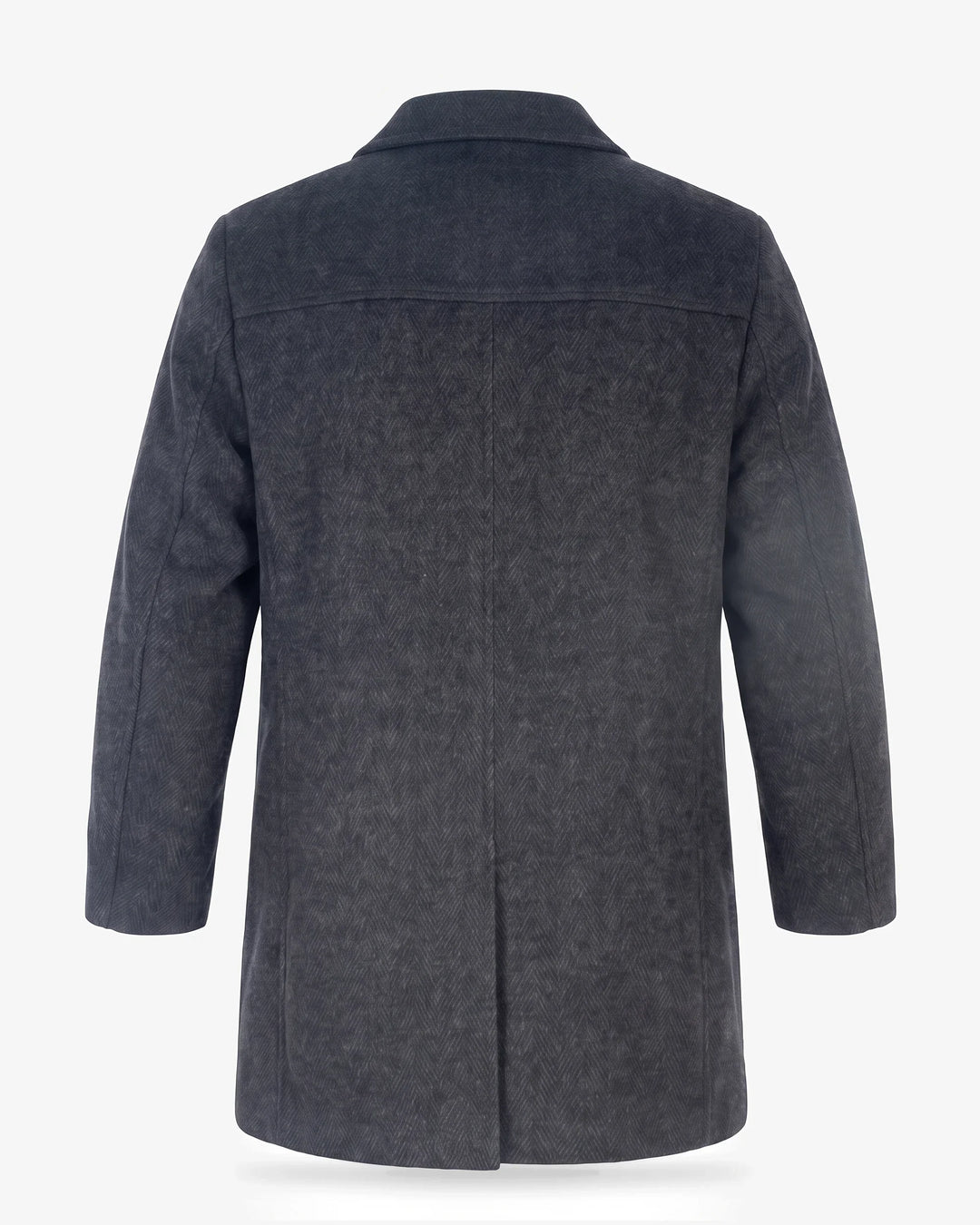 B0108-COC0I2 New City Overcoat Black Herringbone
