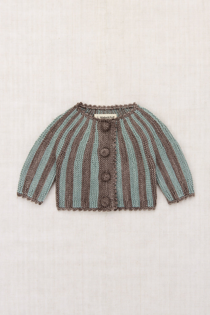 B1408F26-1A8 BABY CIRCUS STRIPE CARDIGAN - MINK – whoopikids