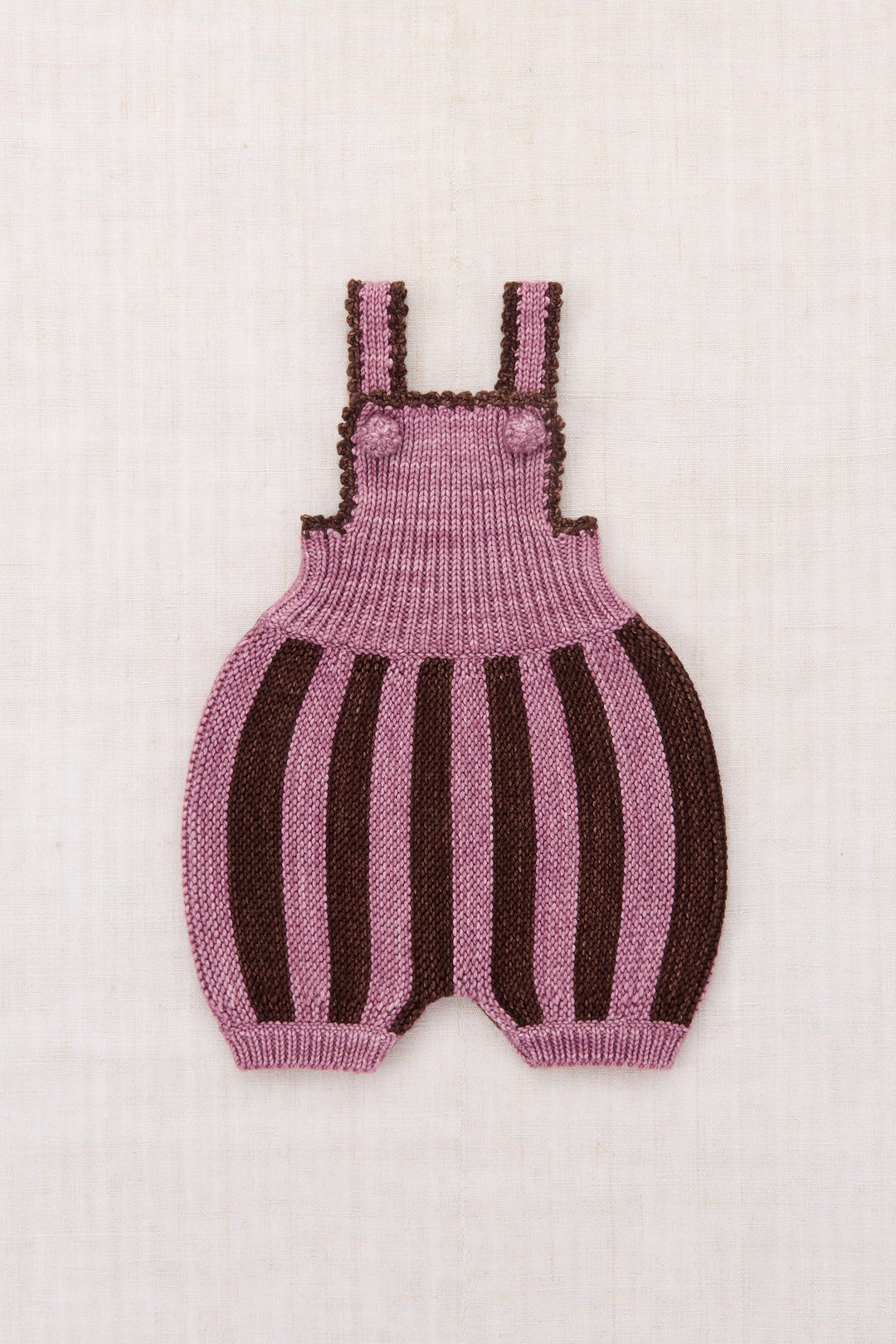 B1453F26-670 BABY CIRCUS STRIPE ROMPER - ANTIQUE ROSE