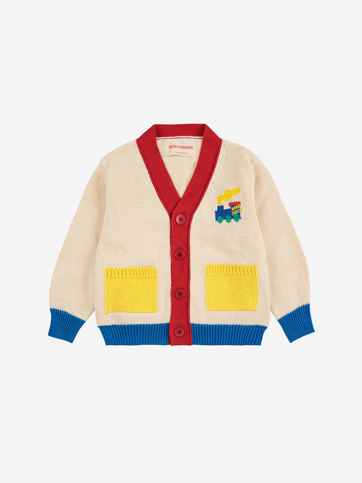B225AB098-Bobo Choo Choo color block cardigan-OFFWHITE