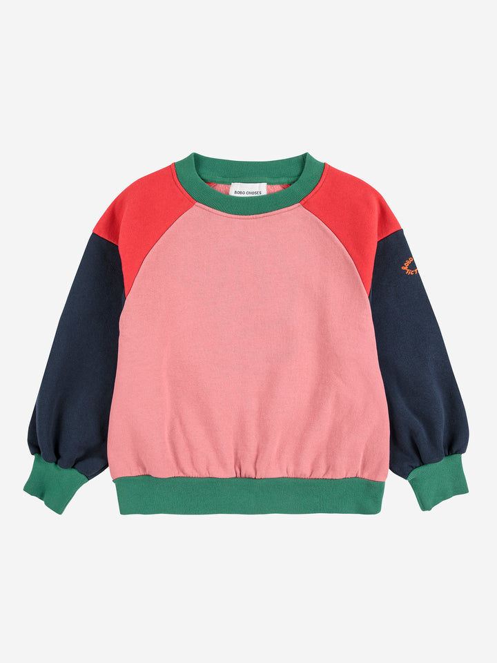 B225AC046-Tic Tac Toe color block sweatshirt-MULTICOLOR