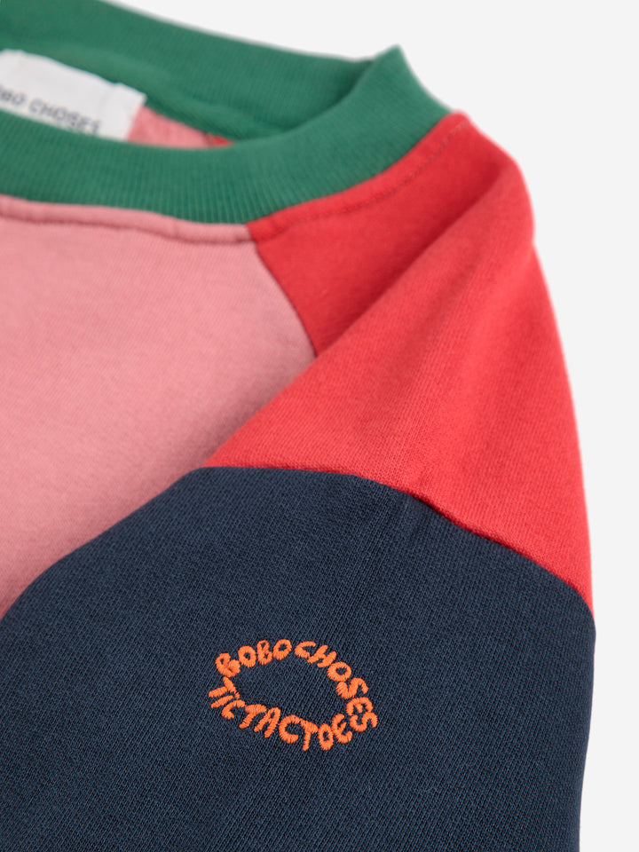 B225AC046-Tic Tac Toe color block sweatshirt-MULTICOLOR