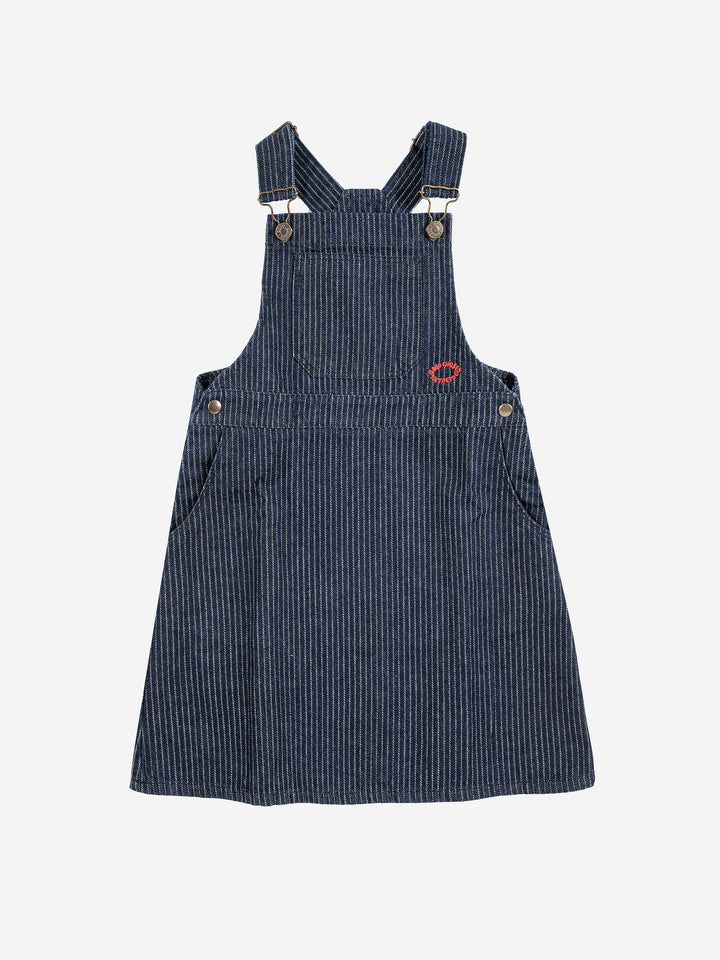 B225AC092-Tic Tac Toe denim dress-NAVY BLUE