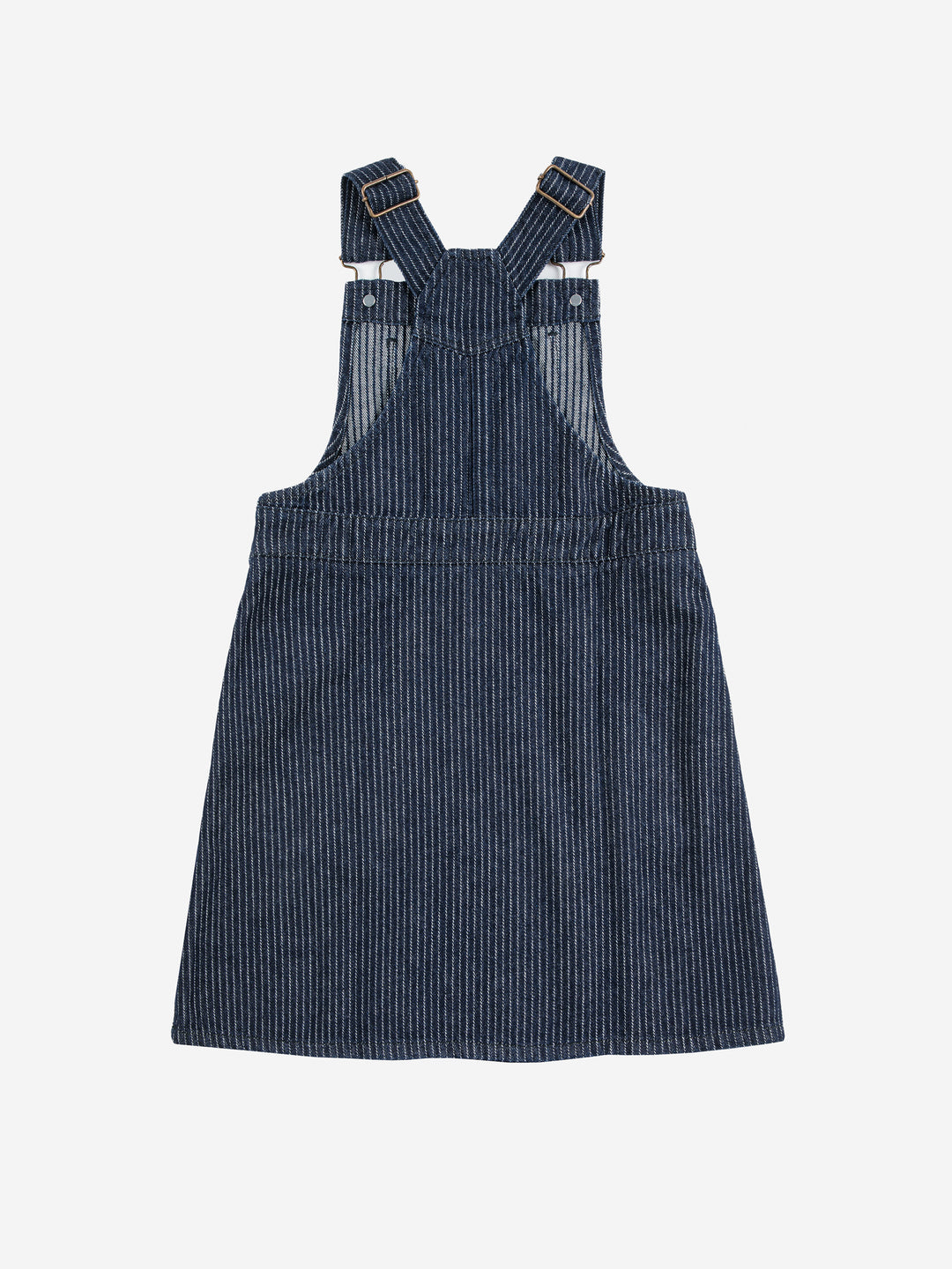 B225AC092-Tic Tac Toe denim dress-NAVY BLUE