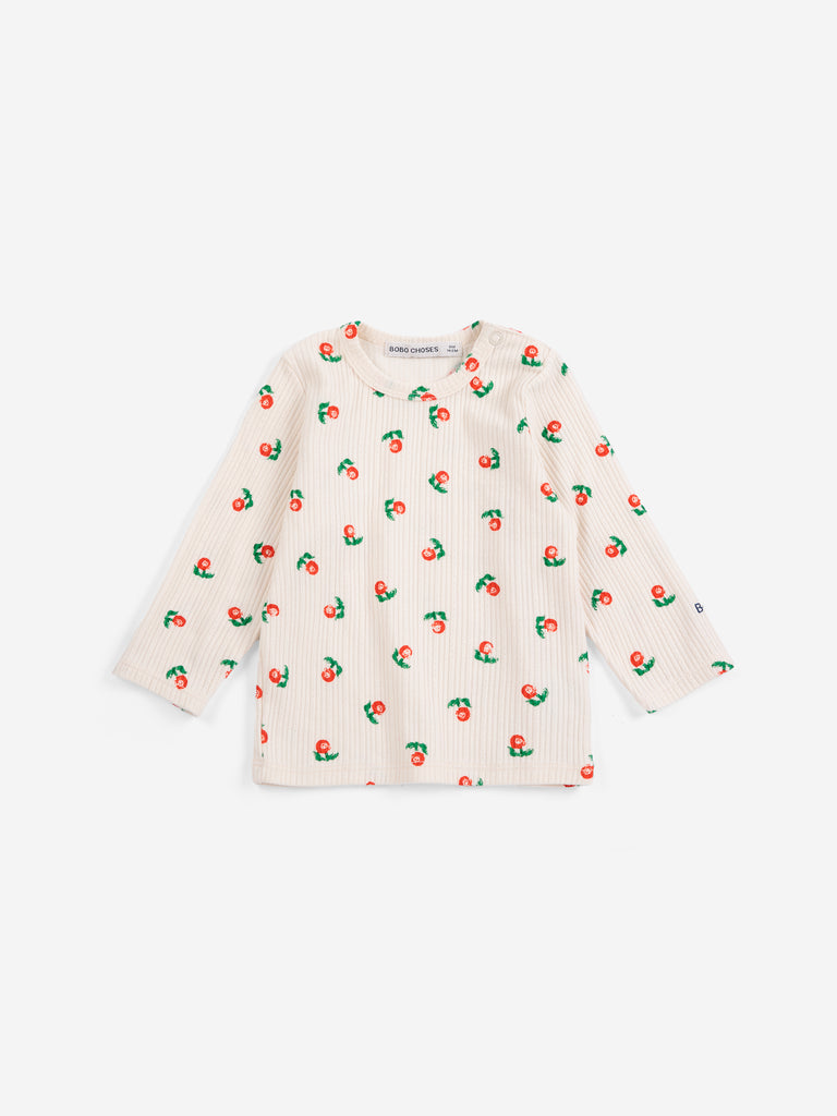B226AB047 STAMP BLOOM ALL OVER T-SHIRT - OFFWHITE – whoopikids