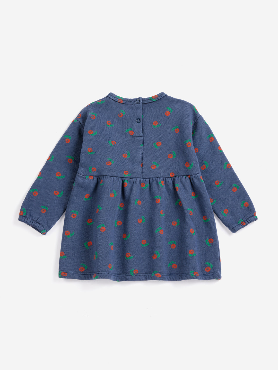 B226AB081 STAMP BLOOM ALL OVER FLEECE DRESS - NAVY BLUE