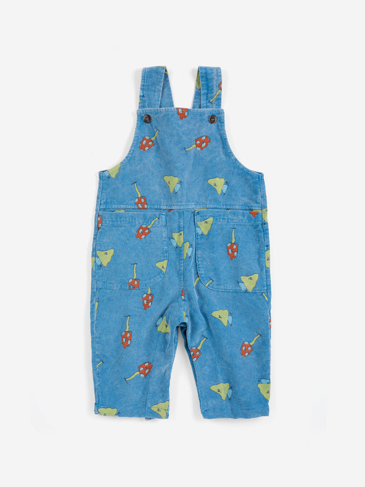 B226AB084 MUSH MONSTER DUO ALL OVER CORDUROY OVERALL - BLUE