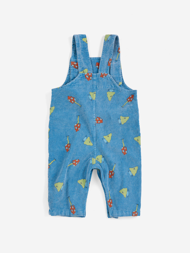 B226AB084 MUSH MONSTER DUO ALL OVER CORDUROY OVERALL - BLUE