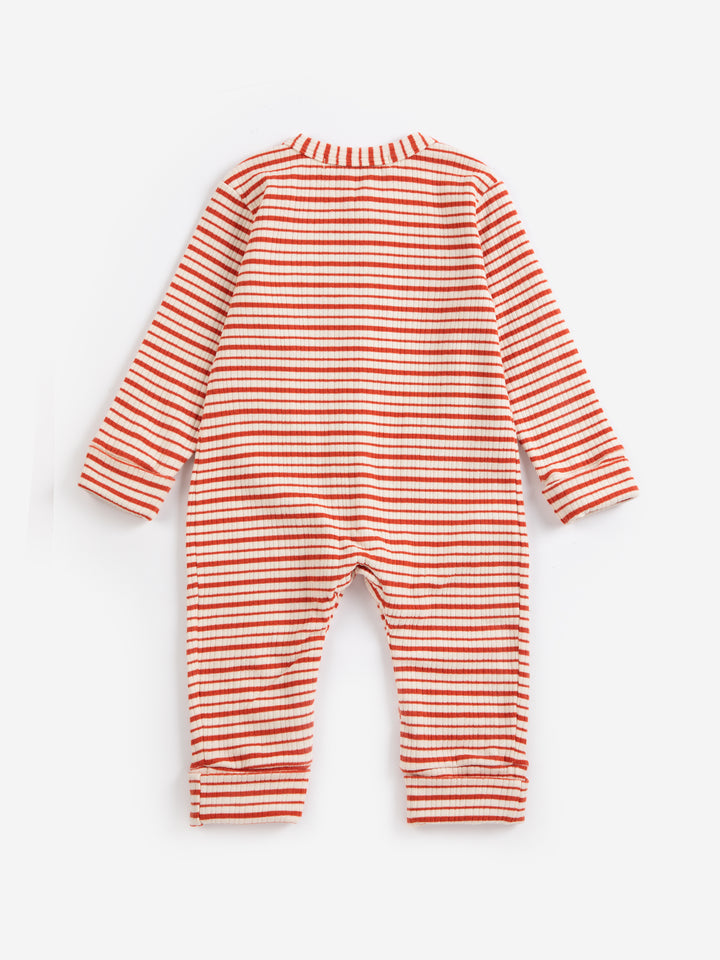 B226AB088 MUSH MONSTERS DUO STRIPES OVERALL - OFFWHITE