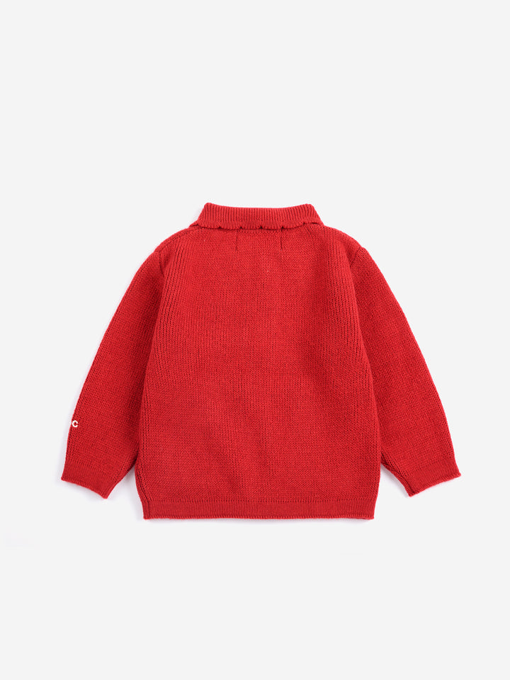 B226AB109 BLOSSOM CARDIGAN - RED