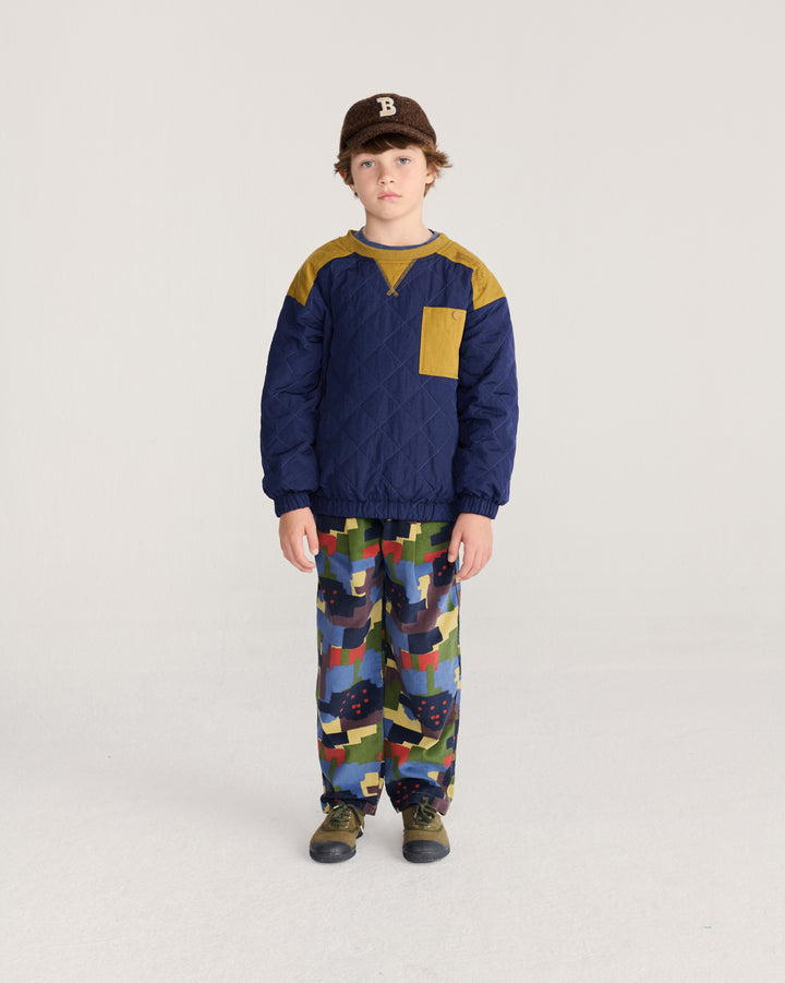 B226AC044 BOBO CHOSES QUILTED SWEATSHIRT - MIDNIGHT BLUE