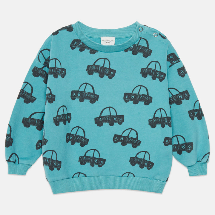 B26885 CARS ALL OVER SWEATSHIRT - TURQUESA