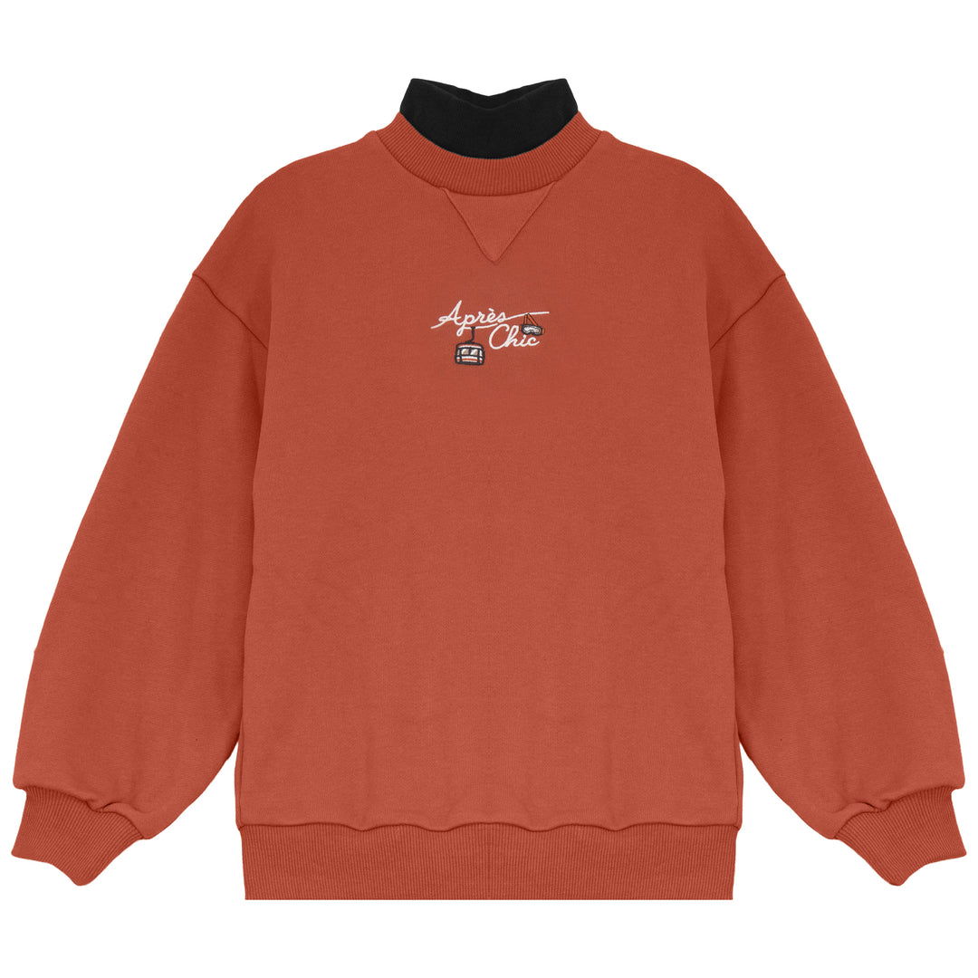B2733RU BOY SWEATSHIRT W MOCKNECK-Rust