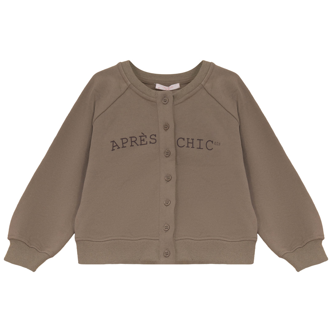 B2734TA GIRL SWEAT CARDIGAN-Taupe