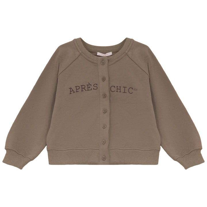 B2734TA GIRL SWEAT CARDIGAN-Taupe
