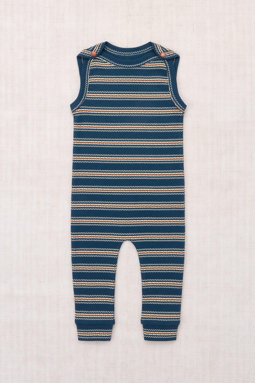 B3047F26-0E7 BABY SNAP OVERALL - MARINE BLUE SGRAFFITO