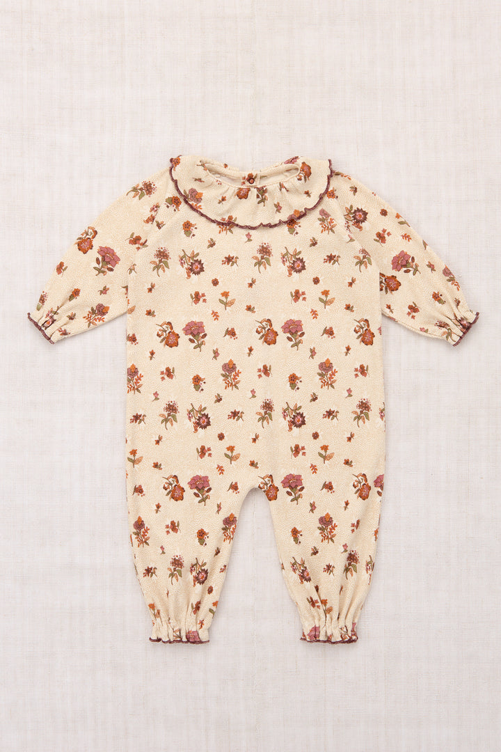 B3130F26-0F6 BABY PIERROT ONESIE - STRING/ANTIQUE ROSE HOLYOKE FLORAL
