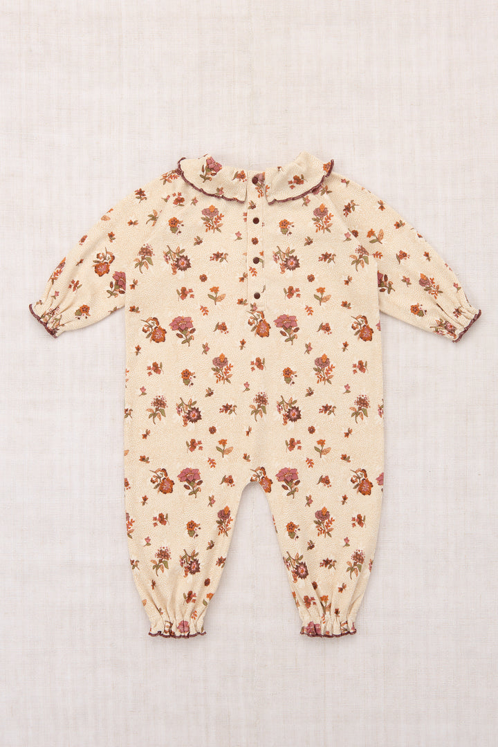 B3130F26-0F6 BABY PIERROT ONESIE - STRING/ANTIQUE ROSE HOLYOKE FLORAL