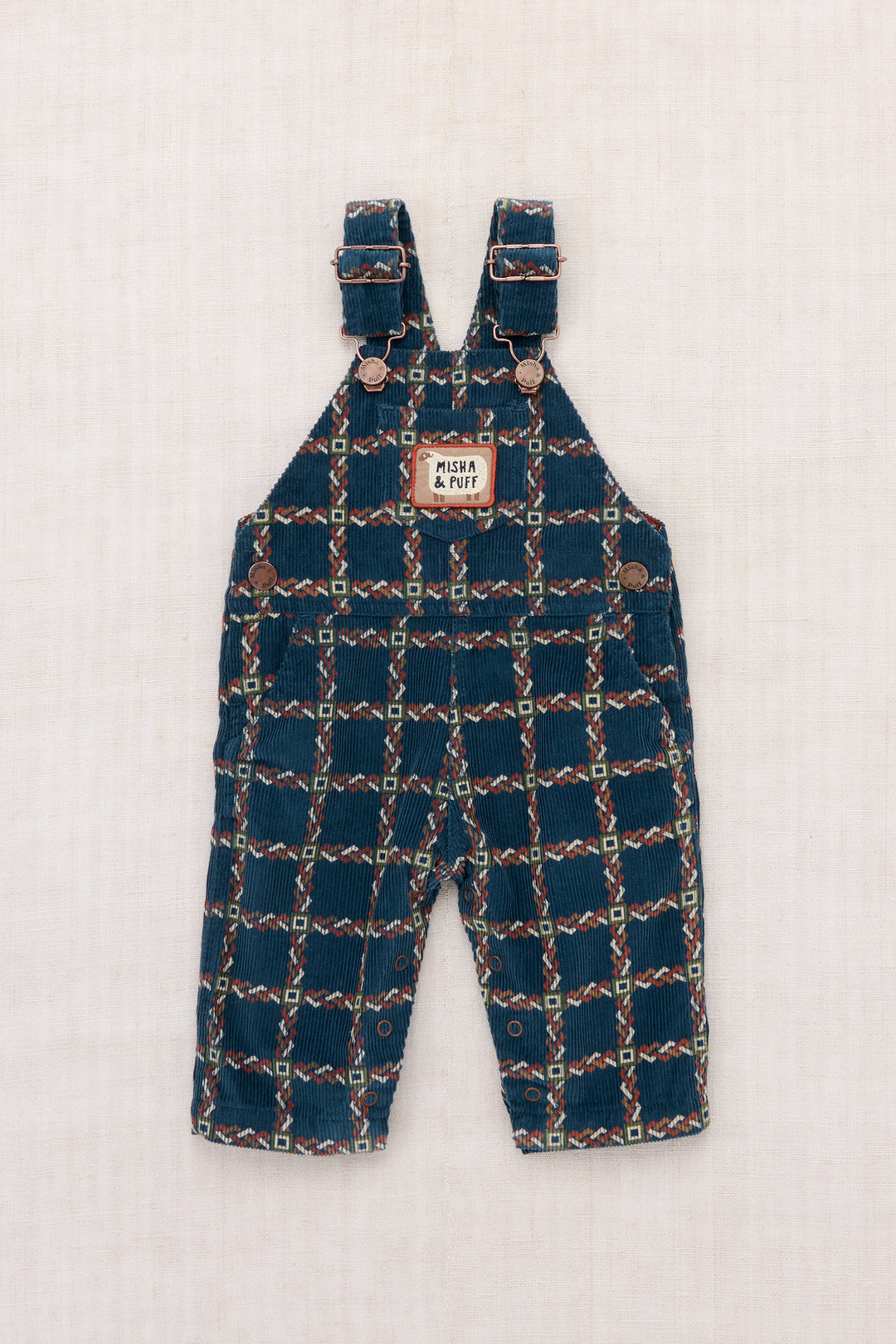 B5214F26-0F2 BABY CORDUROY CARPENTER OVERALL - MARINE BLUE PORTICO