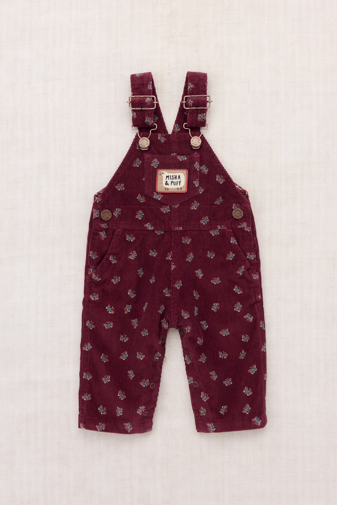 B5214F26-1AE BABY CORDUROY CARPENTER OVERALL - CAMBRIDGE MARIPOSA