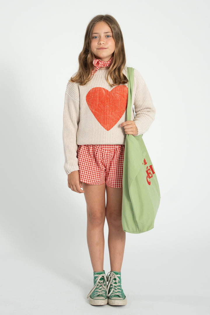 SS26.TRC2606-KNITTED SWEATER - ECRU W/ RED HEART PRINT