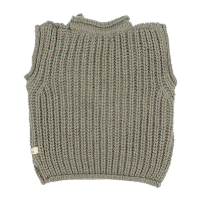7439-SOFT KNIT WAISTCOAT-Eucalyptus