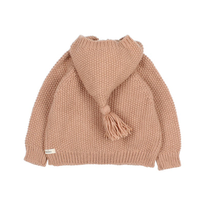 7278-HOOD CARDIGAN-Antic Rose